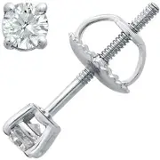 Platinum Four-Prong Diamond Stud Earrings