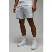 Mens Grey Marl Man Active 5inch Loose Fit Raw Edge Shorts