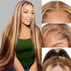 100% Human Hair Ombre Lace Front Wig Human Hair Highlight 13X6 Lace Front Wig...