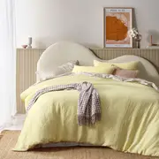 Vintage Design Homewares Hugo Butter Cotton Gauze Quilt Cover Set