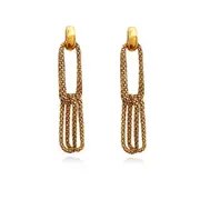 Culturesse Daniella Twin Loop Chain Drop Earrings Jewellery 18k Gold Plating