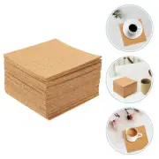 60Pcs Adhesive Cork Coasters Square Sheets for Home Decor Craft
