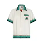 [Casablanca] Casablanca Montagne Ondulée Silk Shirt L WHITE/GREEN