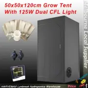 Hydroponic Batwing Reflector CFL Lamp Grow Light Kit 50x50x120CM Grow Tent Setup