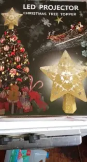 Projector LED Christmas Tree Top Stars - Gold