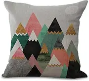 Cushion covers Cushion Covers 40cm x 40cm Orange Purple Sun Cushion Covers Invisible Zipper Sofa Cushions Outdoor Cushions Garden Cushions Decorative Pillows Square Pillow Case(Green Grey Geometry,(40
