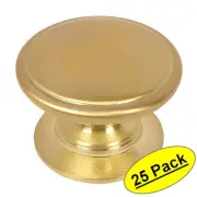 *25 Pack* Cosmas Cabinet Hardware Brushed Brass Round Cabinet Knob #4702BB
