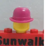 【積木2010】樂高 LEGO 洋紅色 小丑帽 圓帽 紳士帽 / 卓別林 帽 / 95674 桃紅色 (C-04)