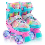 Xino Sports Rainbow Kids Roller Skates for Girls & Boys - Adjustable Rollersk...