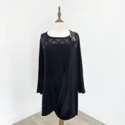 Taking Shape TS Reckless Top Blouse Black Drape 3/4 Sleeve Plus Size M NEW