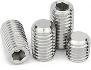 4/6/10pcs Set Screws M8 M10 M12 M16 Size Inner Hexagon Socket Thread Pitch Standard Metric Bolts Flat End Positioning Fasteners(60mm,M10 (10pcs))
