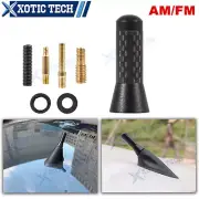 UNIVERSAL 1.4" MINI CARBON FIBER AM/FM RADIO SHORT ANTENNA STUBBY SCREW ALUMINUM