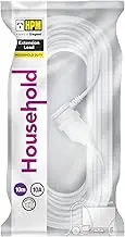 HPM Household Duty Piggy Back Extension Lead White 10m