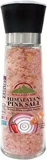Himalayan Chef Pink Salt Glass Grinder, Roasted Onion & Crushed Red Pepper, 11.5 Ounces