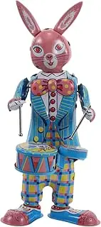 ADOCARN Unique Vintage Drummer Robot Iron Rabbit Toy Wind up Retro Decor for Kids Party Favor Present for Friends Family