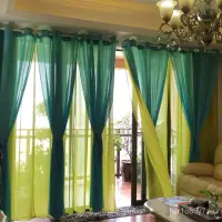 在飛比找蝦皮購物優惠-訂製窗簾窗紗紗窗定製東南亞風情純色雙層紗陽臺飄窗餐廳書房客廳