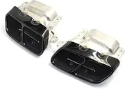 Compatible For Benz A45 W176 CLA45 C117 2013-2018 Quad Car Exhaust Tips Muffler Tail Tip Stainless Steel Styling(Black Chrome)