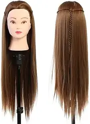 Training Head, Mannequin Head Hair Styling Manikin Cosmetology Doll Head Synthetic Fiber Hair Hairdressing Training Model Mannequin Doll with Table Clamp