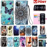 For iPhone 16 15 14 13 12 11 Pro/Max XR SE 8 Plus Case Leather Wallet Flip Cover