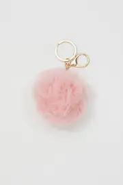 Pink Faux Fur Pom Pom Key Ring - Size ONE, Women's Keyring