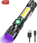 Jornarshar 3 in 1 Rechargeable UV Light Torch, Black Light Torch Flashlight with