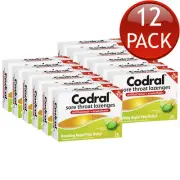 12 x Codral Duo Relief Sore Throat Lozenges Antibacterial Anaesthetic 36 Pack