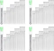 Byttlerom 100 Large Eye Stitching Needles - 5 Sizes Big Eye Hand Sewing Needles in Clear Storage Tube for Stitching, and Crafting