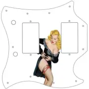 SG Standard Pickguard Custom Gibson Graphical Guitar Pin Up Black Negligee White