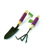 2 New Transplanter & Cultivator Handle 14" Foam Grip Steel Head Purple Free Ship