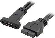 cablecc Single Port USB 3.1 Type C USB-C Female to USB 3.0 Motherboard 19pin Header Cable 40cm