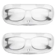 EZESO Glasses Case Spectacle Case Box Magnetic Closure Plastic 2 Pcs White