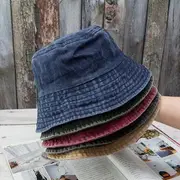 Denim Bucket Hat Wine Red - One Size