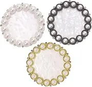 CRILSTYLEO 3pcs Alloy Nail Display Board Nail Art with Pearl Decors Sample Board
