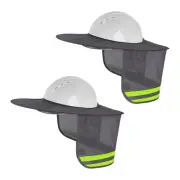 2 Pack Hard Hat Sunshield,Full Brim Mesh Neck Sunshade for Hardhats,High Visi...