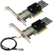 10Gb SFP PCIE Network Card 2 Pack MNPA19 10Gb SFP PCIE Network Card with 3.28ft Conversion Cable, Network Adapter Card for Motherboards, Servers