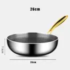 316 Stainless Steel Frying Pan Wok Non-Stick Cooking Honeycomb Steak Gas Stove P