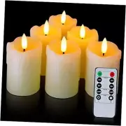 Flameless Votive Candles with Timer Remote,2" x Warm White (Wax+LED, Dripping)