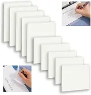 Transparent Sticky Notes - 500-Sheets Clear Sticky Notes, Writable Waterproof Self-Adhesive Memo Post Notes (2 Sizes: 3x3 and 2.7x3.5, 10 Pads/Pack)