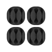 Goobay 4-Pieces 3-Slot Cable Management Organiser (Black)