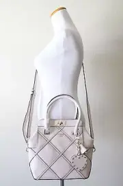 Authentic NWT GUESS Winett Small Turnlock Satchel Style # SG662205 - POWDER
