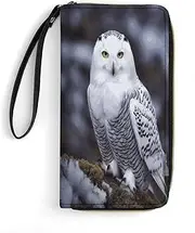 [BFGWK] Large Wallet Novelty Arctic Owl Printing Long Wallet With Zipper Leather Wallet Suitable For Both Men And Women, style, 19.7x10.5cm