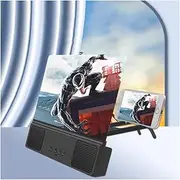 Magnifying Glass,12' Phone Screen with Bluetooth Speaker, 3D HD Blu- ray Movies Amplifier Projector Cell Phone Screen Enlarger with Foldable Stand Holder - Supports All Smartphones- Eye Prot