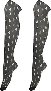 [Caihoyu] Women'S Over-Knee Stockings Cute Tall Thigh High Stockings Extra Long Over Knee Thigh Socks for Halloween Cosplay Party Festival Pine Tree Pattern New Year 1905690169, Pine Tree Pattern New