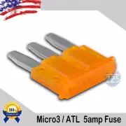 5 Pack 5A Micro3 Blade Fuse 5 AMP ATL 32V DC Automotive Car Truck Boat Marine RV