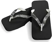 Hajime(一歩) [One Step] [Hajime] Geta Clogs, Soft and Water Resistant, Made of Sponge, 10.6 inches (27 cm), BK/English Newspaper x Black, English Newspaper x Black (Age x Black/27), Age × Black, 27.0 cm