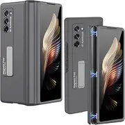[Miimall] Compatible for Galaxy Z Fold 2 Case, Kickstand Hard PC Bumper With Magnetic Hinge Protection for Samsung Galaxy Z Fold 2 (2020) (Grey)