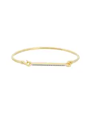 Meshmerise 18K Over Silver 0.15 ct. tw. Diamond Cuff Bangle Bracelet