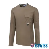 在飛比找Yahoo奇摩購物中心優惠-K-SWISS Pocket Tee 長袖T恤-男-棕