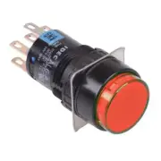 AL6M-M21PR Red 16mm 5VDC Momentary illuminated Push Button Switch IP65 DPDT