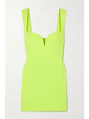 [Alex Perry] Alex Perry - Auden Crepe Mini Dress - Yellow - UK 8 UK 8 Yellow